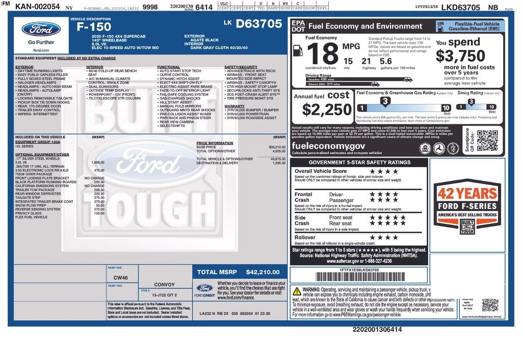 ford f-150 2020 1FTFX1E58LKD63705 image ford f-150 2020 1FTFX1E58LKD63705 image