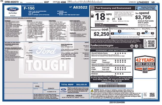 ford f-150 2020 1FTEW1E52LFA63522 image ford f-150 2020 1FTEW1E52LFA63522 image