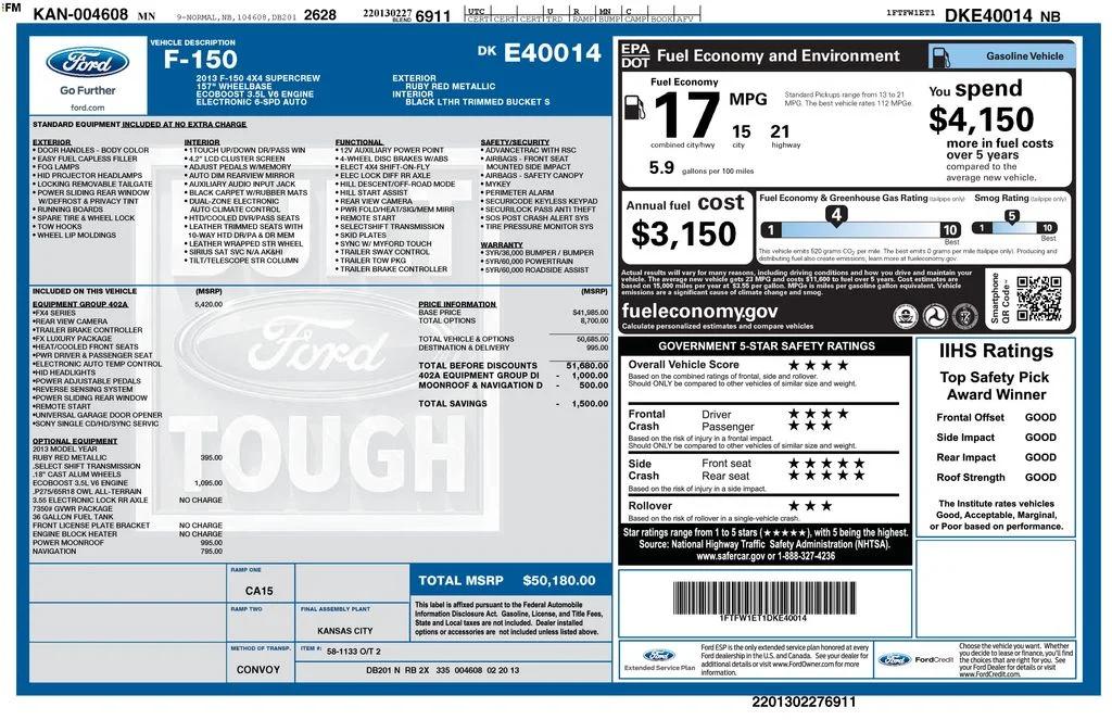 ford f-150 2013 1FTFW1ET1DKE40014 image ford f-150 2013 1FTFW1ET1DKE40014 image