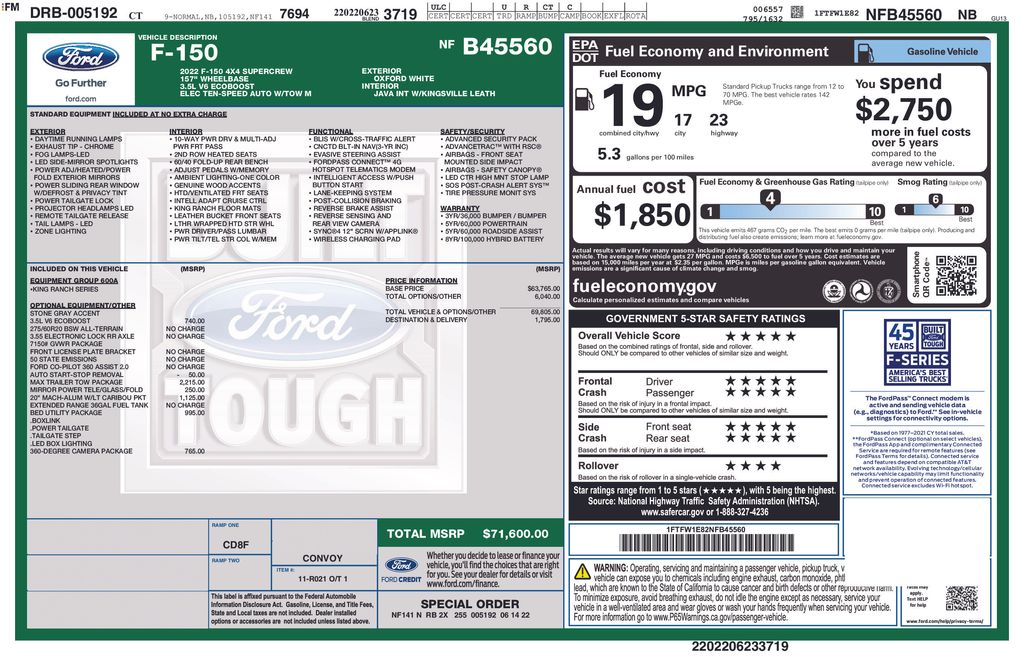 ford f-150 2022 1FTFW1E82NFB45560 image ford f-150 2022 1FTFW1E82NFB45560 image