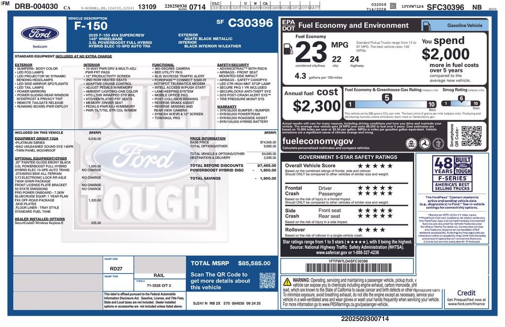 ford f-150 2025 1FTFW7LD4SFC30396 image ford f-150 2025 1FTFW7LD4SFC30396 image