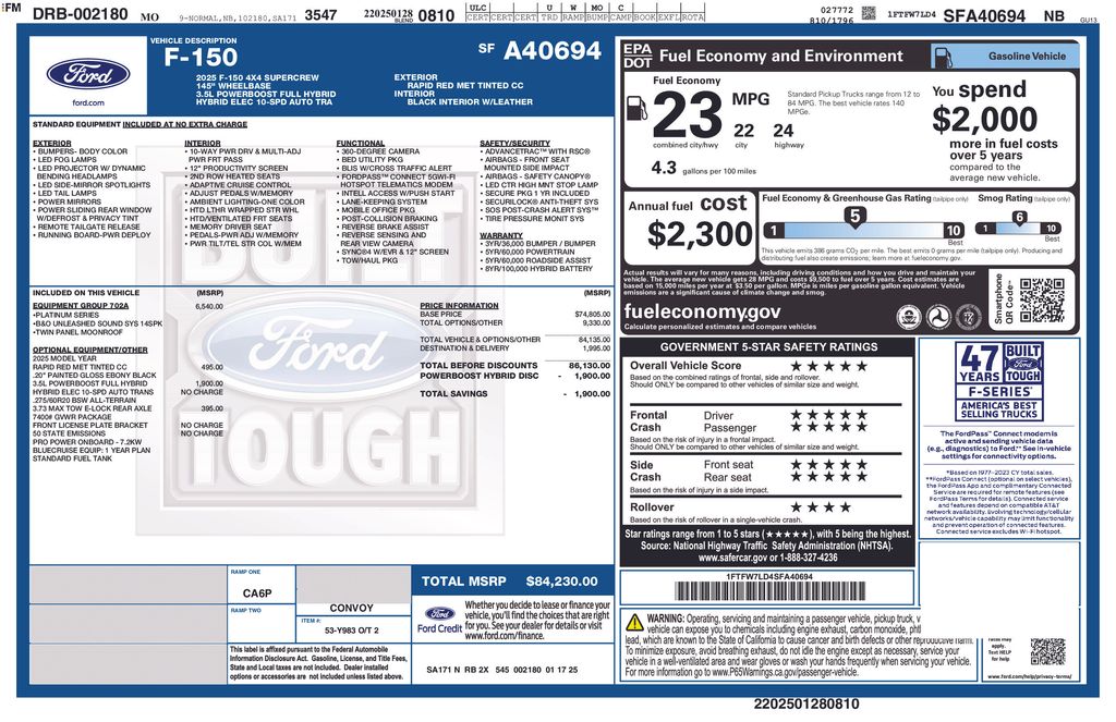 ford f-150 2025 1FTFW7LD4SFA40694 image ford f-150 2025 1FTFW7LD4SFA40694 image