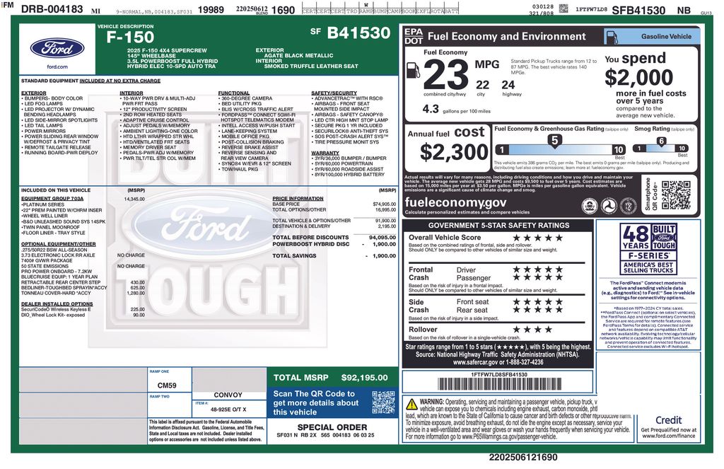 ford f-150 2025 1FTFW7LD8SFB41530 image ford f-150 2025 1FTFW7LD8SFB41530 image