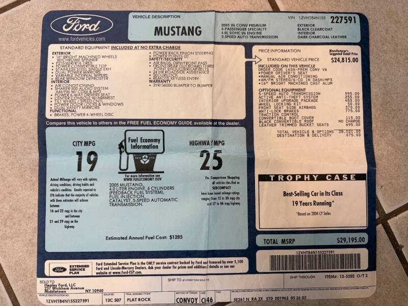 ford mustang 2005 1ZVHT84N155227591 image ford mustang 2005 1ZVHT84N155227591 image