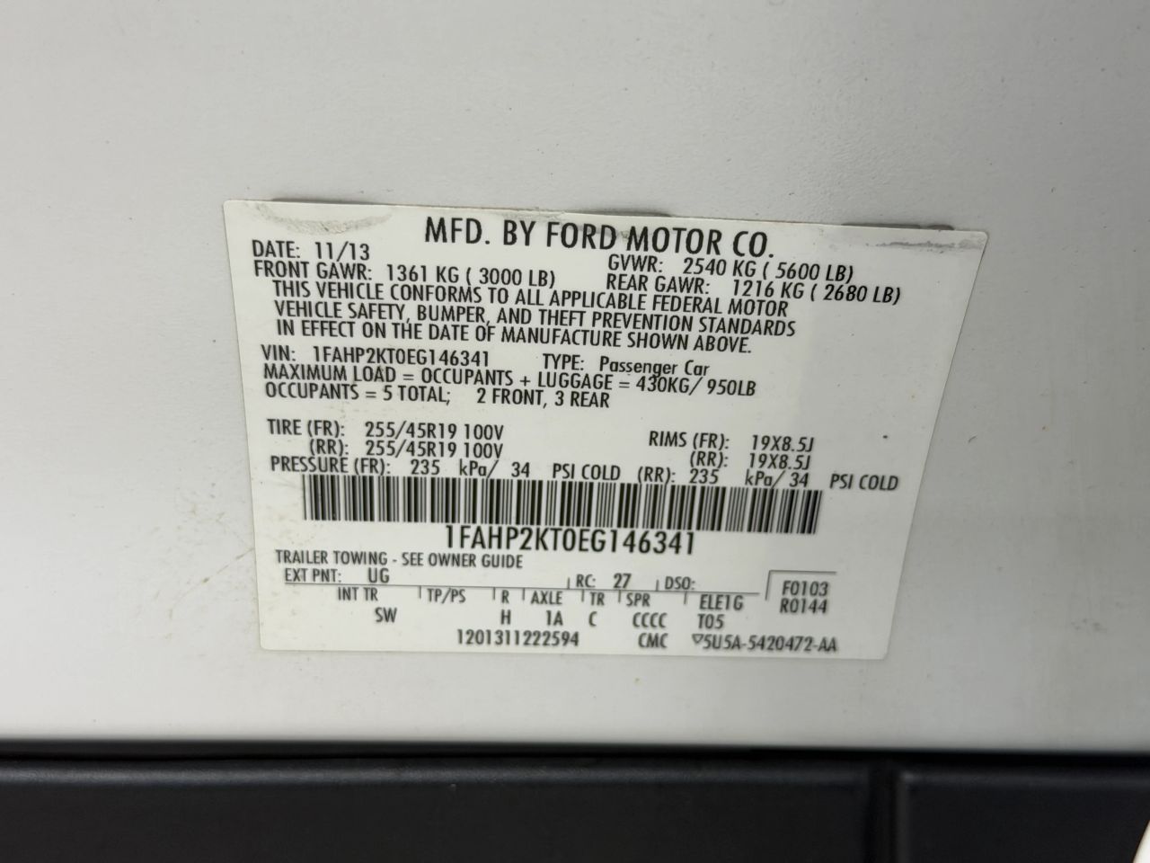 ford taurus 2014 1FAHP2KT0EG146341 image ford taurus 2014 1FAHP2KT0EG146341 image