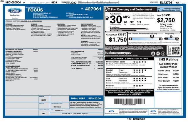 ford focus 2014 1FADP3F24EL427961 image ford focus 2014 1FADP3F24EL427961 image