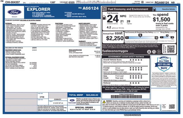 ford explorer 2024 1FMSK7DH0RGA66124 image