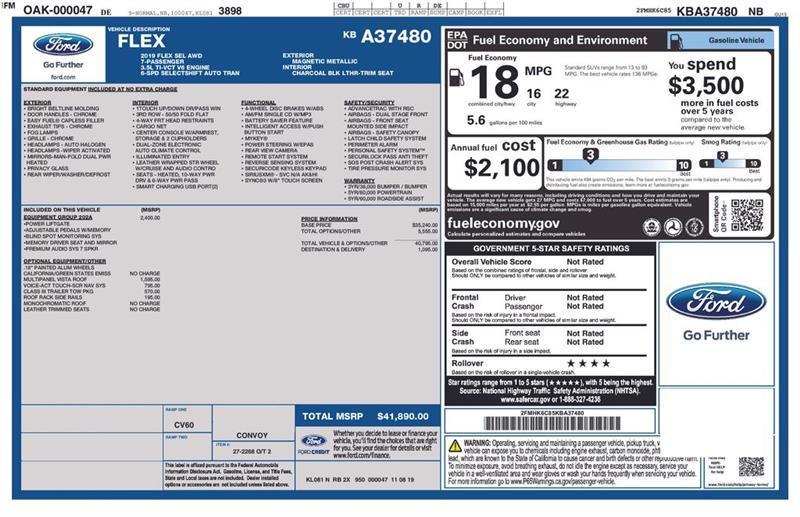 ford flex 2019 2FMHK6C85KBA37480 image ford flex 2019 2FMHK6C85KBA37480 image