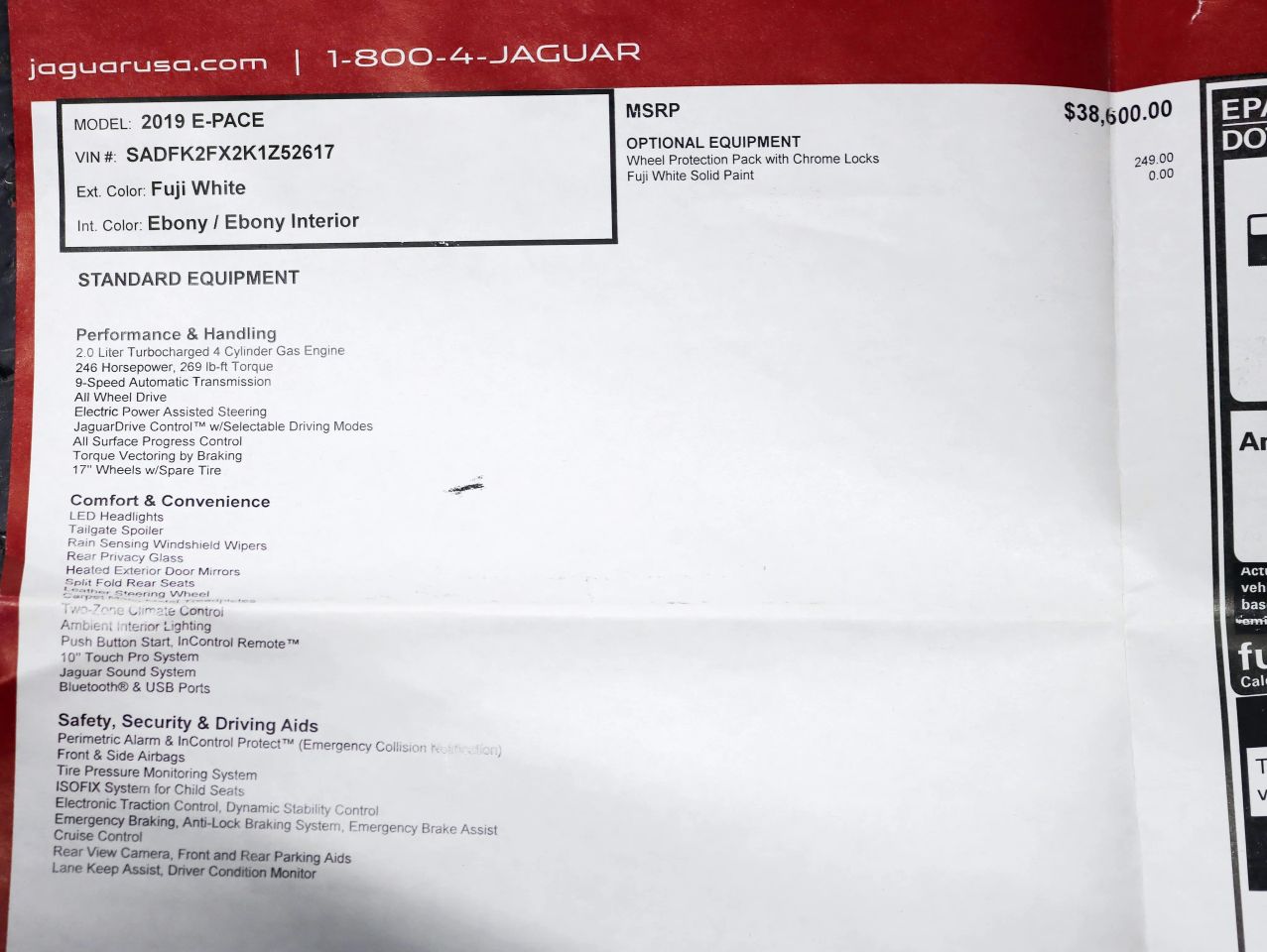 jaguar e-pace 2019 SADFK2FX2K1Z52617 image jaguar e-pace 2019 SADFK2FX2K1Z52617 image
