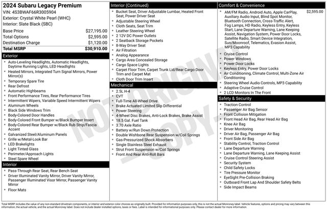 subaru legacy 2024 4S3BWAF66R3005904 image subaru legacy 2024 4S3BWAF66R3005904 image