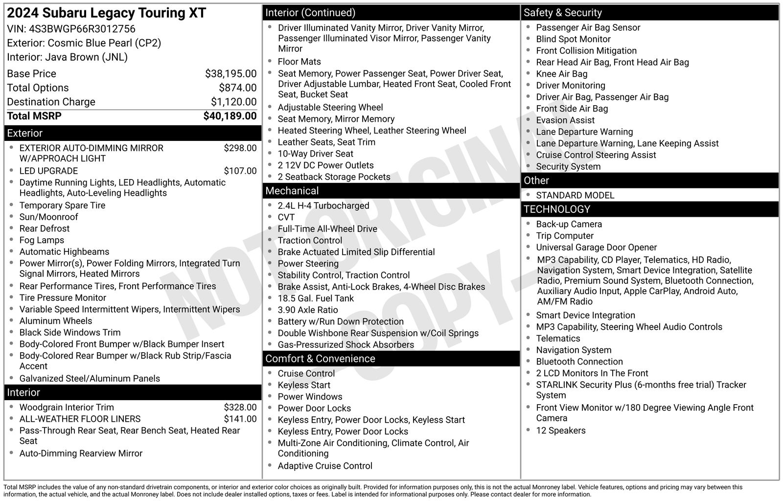 subaru legacy 2024 4S3BWGP66R3012756 image subaru legacy 2024 4S3BWGP66R3012756 image