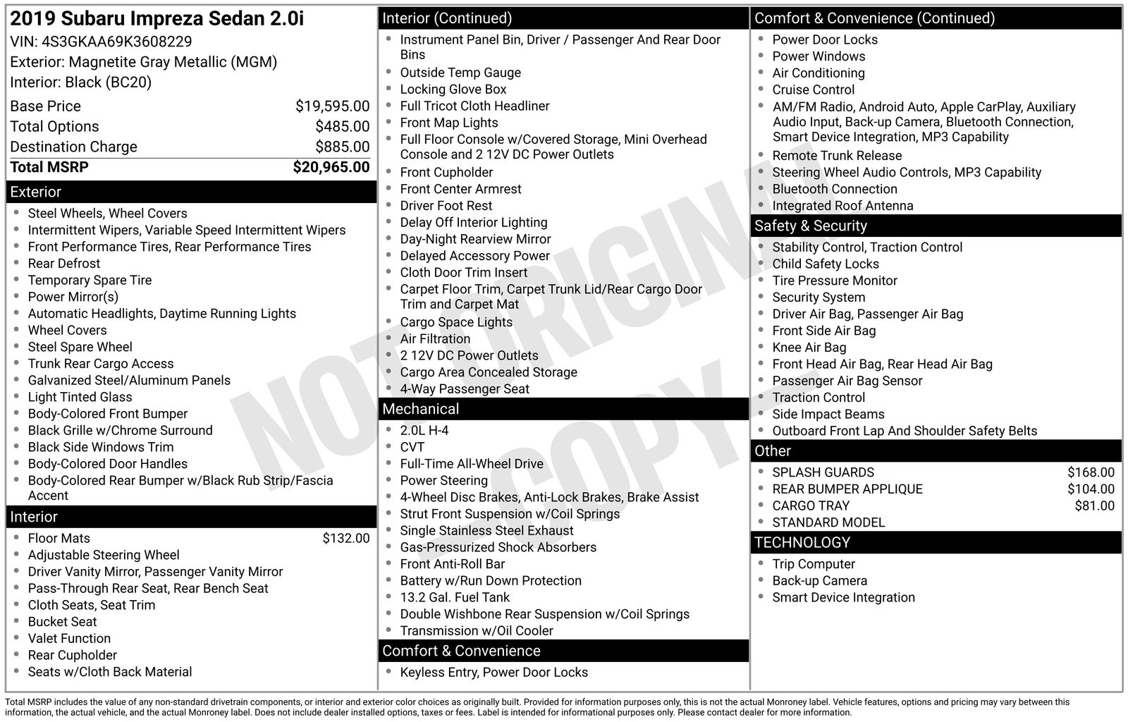 subaru impreza 2019 4S3GKAA69K3608229 image subaru impreza 2019 4S3GKAA69K3608229 image
