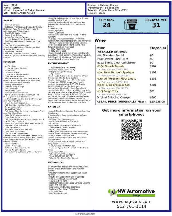 subaru impreza 2018 4S3GTAA61J1736553 image subaru impreza 2018 4S3GTAA61J1736553 image