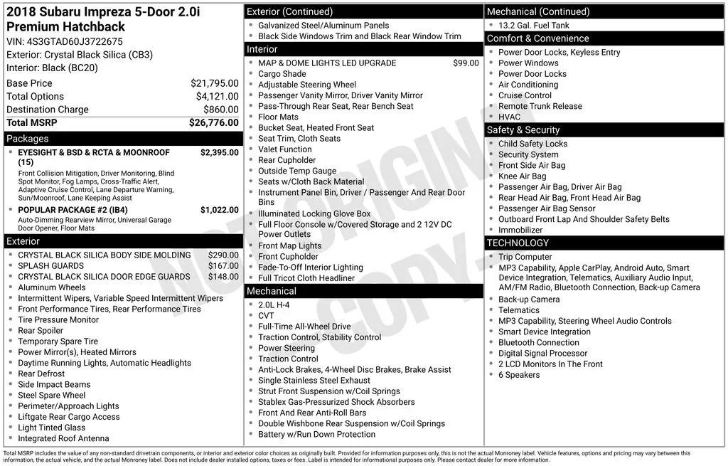 subaru impreza 2018 4S3GTAD60J3722675 image subaru impreza 2018 4S3GTAD60J3722675 image