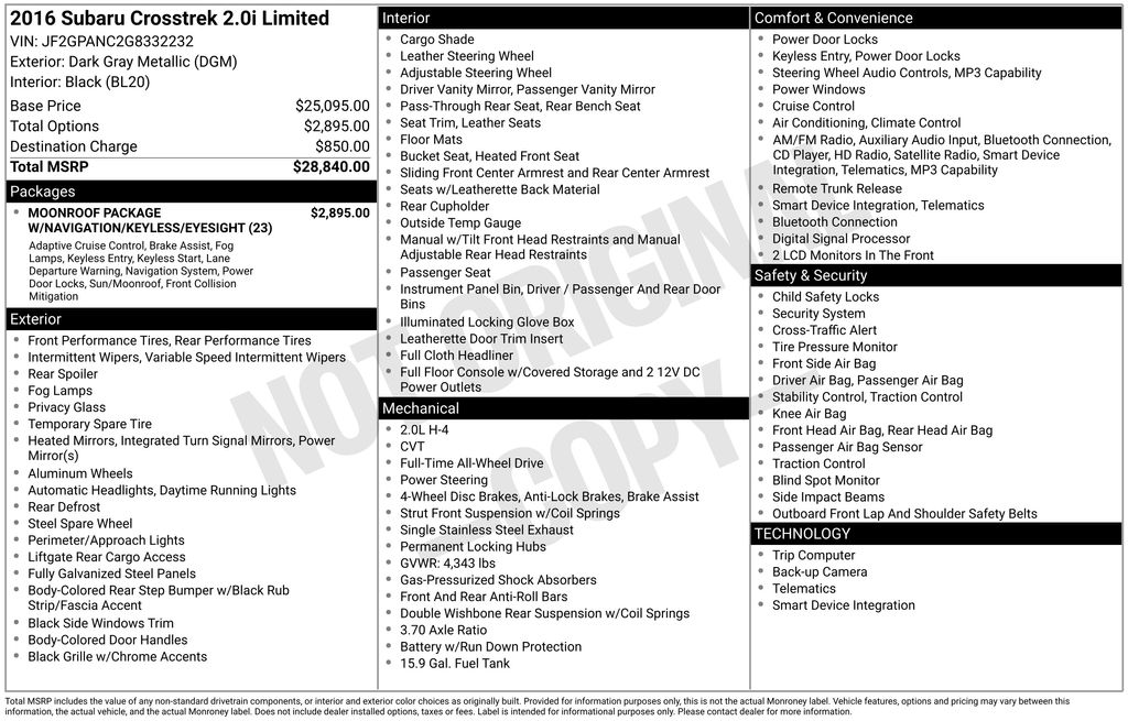 subaru crosstrek 2016 JF2GPANC2G8332232 image subaru crosstrek 2016 JF2GPANC2G8332232 image