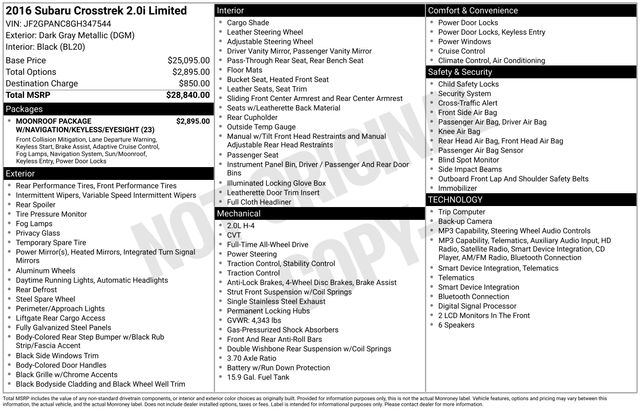 subaru crosstrek 2016 JF2GPANC8GH347544 image subaru crosstrek 2016 JF2GPANC8GH347544 image