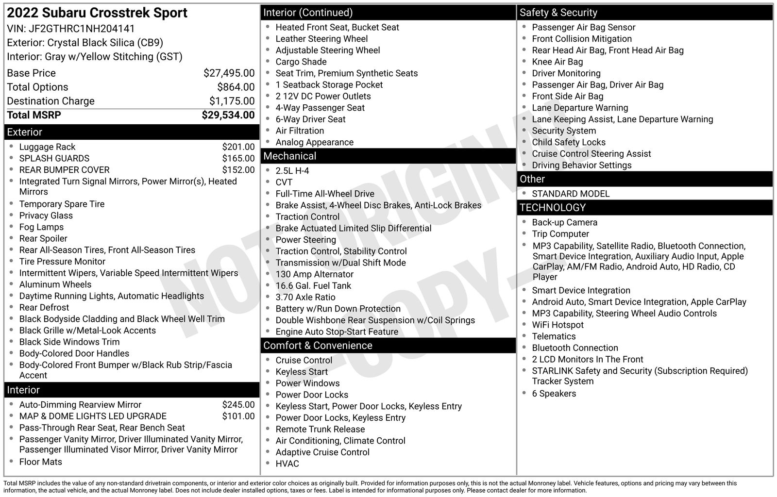 subaru crosstrek 2022 JF2GTHRC1NH204141 image subaru crosstrek 2022 JF2GTHRC1NH204141 image