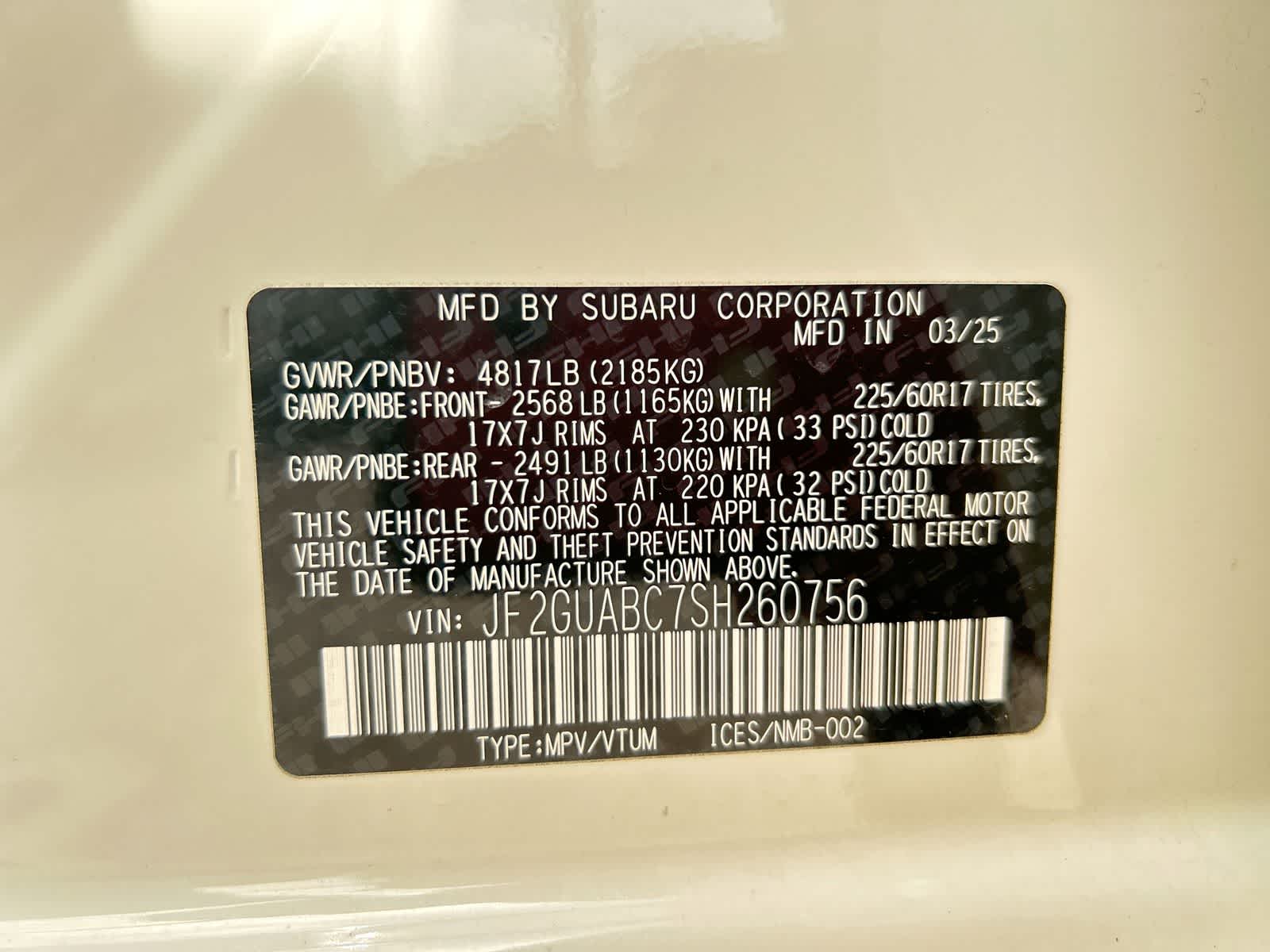 subaru crosstrek 2025 JF2GUABC7SH260756 image subaru crosstrek 2025 JF2GUABC7SH260756 image