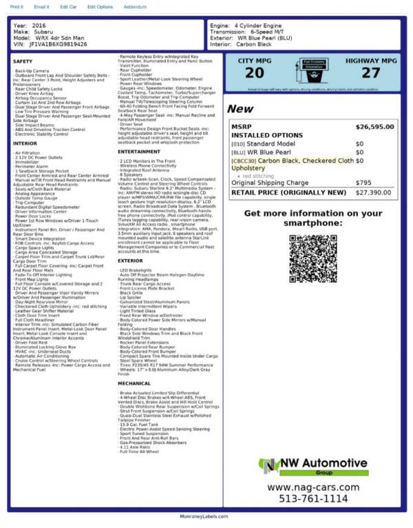 subaru wrx 2016 JF1VA1B6XG9819426 image subaru wrx 2016 JF1VA1B6XG9819426 image