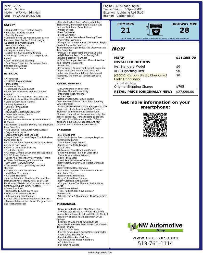 subaru wrx 2015 JF1VA1A61F9837426 image subaru wrx 2015 JF1VA1A61F9837426 image