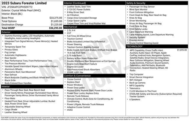 subaru forester 2023 JF2SKAPC2PH509772 image subaru forester 2023 JF2SKAPC2PH509772 image