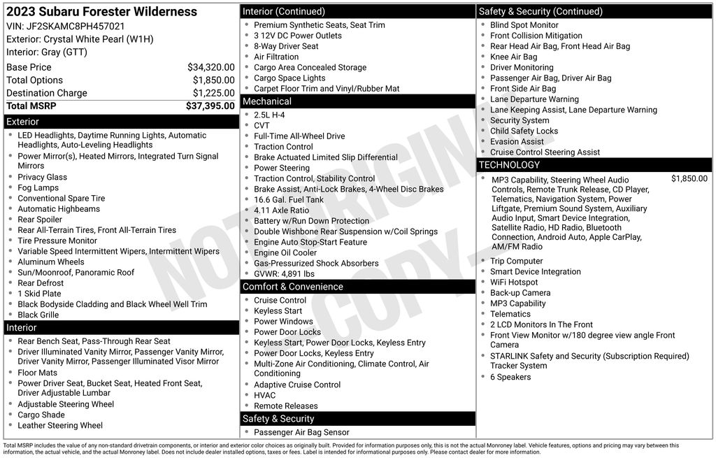 subaru forester 2023 JF2SKAMC8PH457021 image subaru forester 2023 JF2SKAMC8PH457021 image