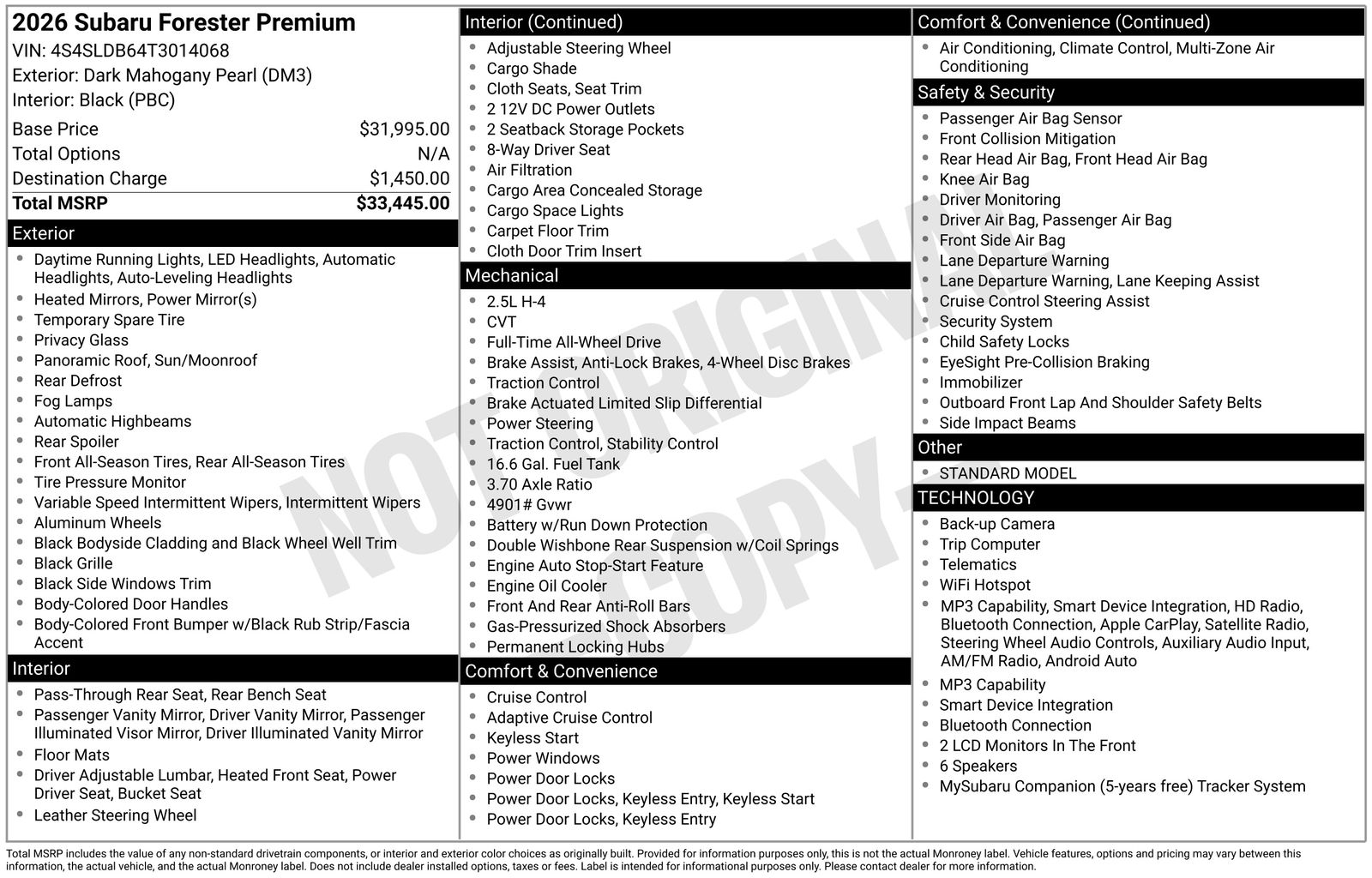 subaru forester 2026 4S4SLDB64T3014068 image subaru forester 2026 4S4SLDB64T3014068 image