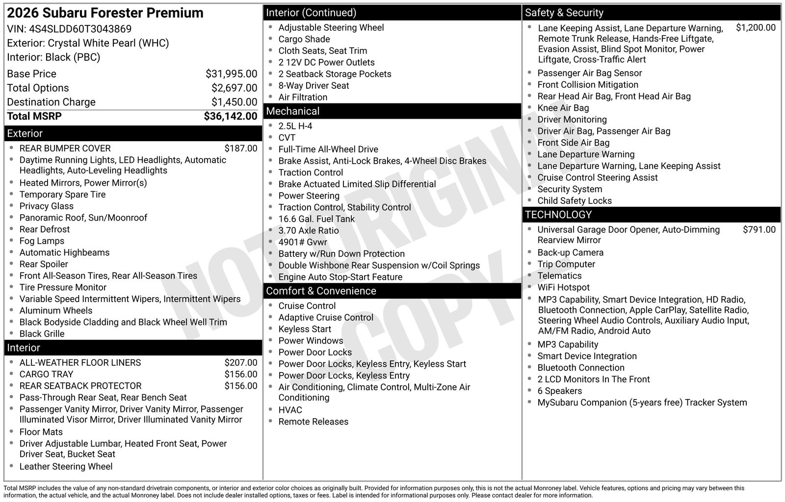 subaru forester 2026 4S4SLDD60T3043869 image subaru forester 2026 4S4SLDD60T3043869 image