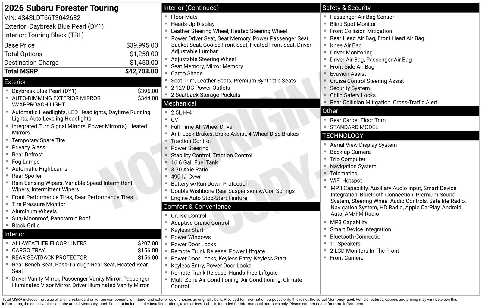 subaru forester 2026 4S4SLDT66T3042632 image subaru forester 2026 4S4SLDT66T3042632 image