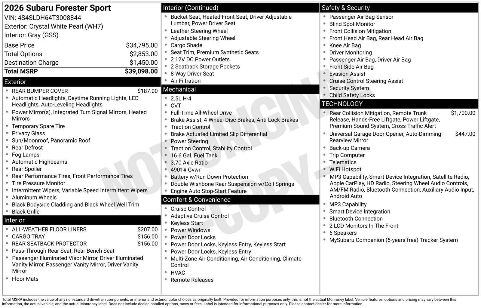 subaru forester 2026 4S4SLDH64T3008844 image subaru forester 2026 4S4SLDH64T3008844 image