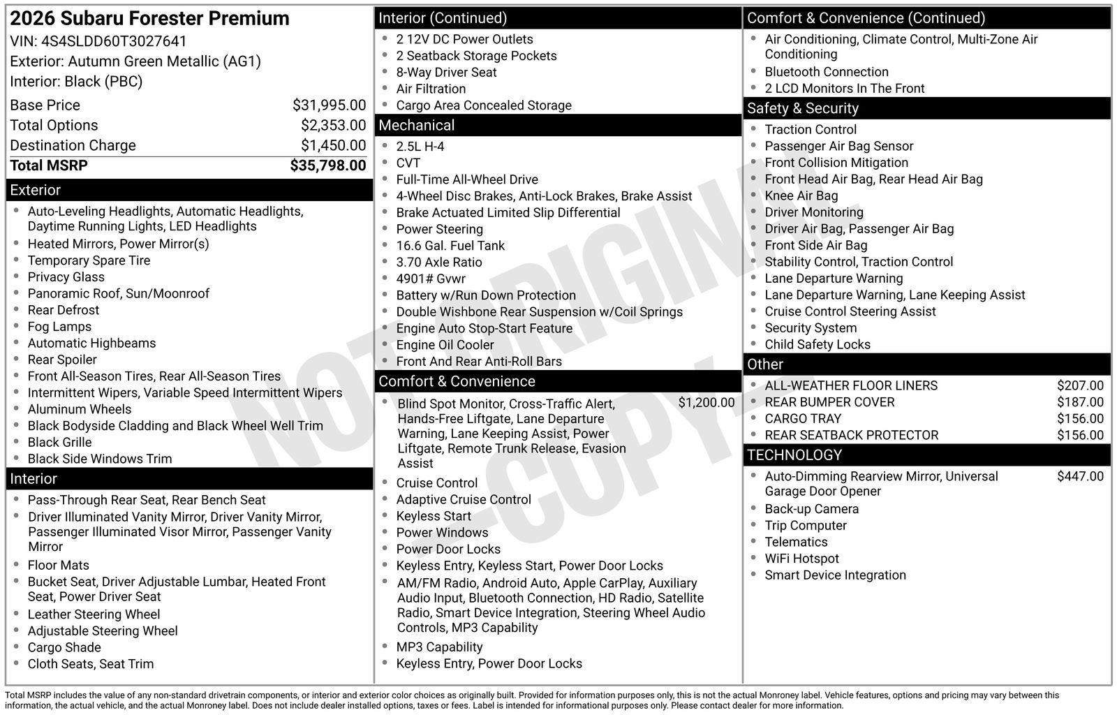 subaru forester 2026 4S4SLDD60T3027641 image subaru forester 2026 4S4SLDD60T3027641 image