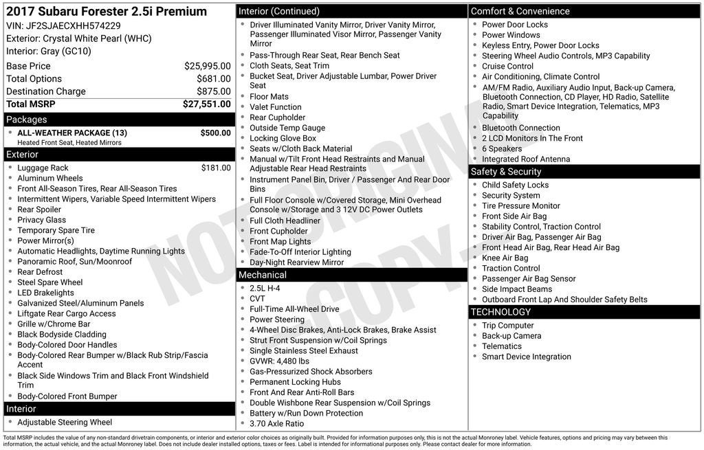 subaru forester 2017 JF2SJAECXHH574229 image subaru forester 2017 JF2SJAECXHH574229 image