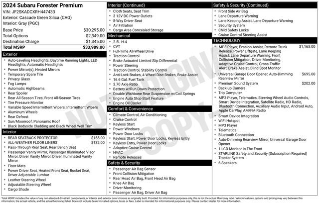 subaru forester 2024 JF2SKADCXRH447433 image subaru forester 2024 JF2SKADCXRH447433 image