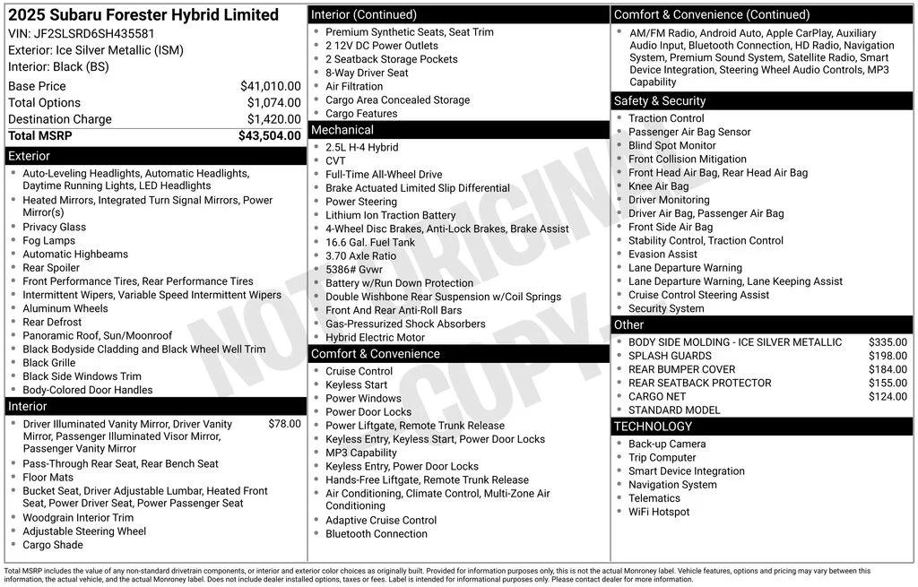 subaru forester 2025 JF2SLSRD6SH435581 image subaru forester 2025 JF2SLSRD6SH435581 image