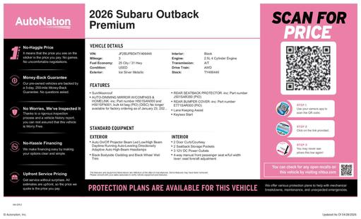 subaru outback 2026 JF2BUPBD4TY466446 image subaru outback 2026 JF2BUPBD4TY466446 image