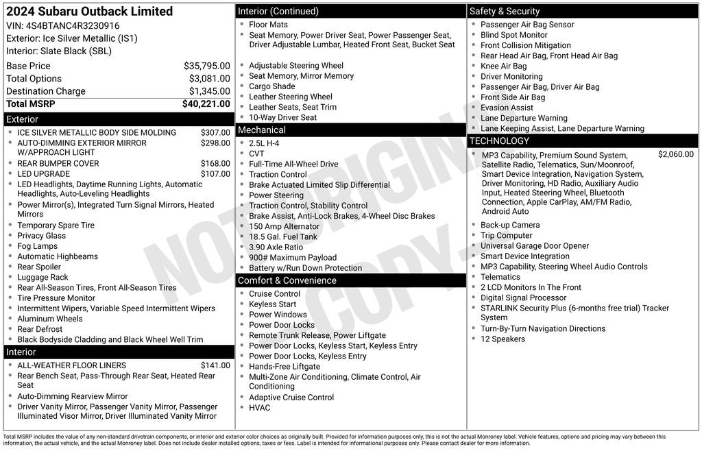 subaru outback 2024 4S4BTANC4R3230916 image subaru outback 2024 4S4BTANC4R3230916 image