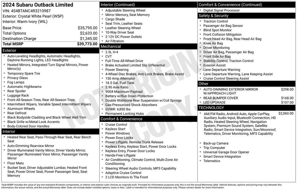 subaru outback 2024 4S4BTANC4R3210987 image subaru outback 2024 4S4BTANC4R3210987 image
