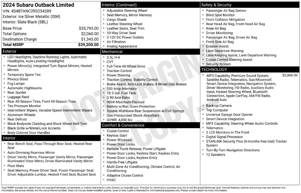 subaru outback 2024 4S4BTANC2R3254289 image subaru outback 2024 4S4BTANC2R3254289 image