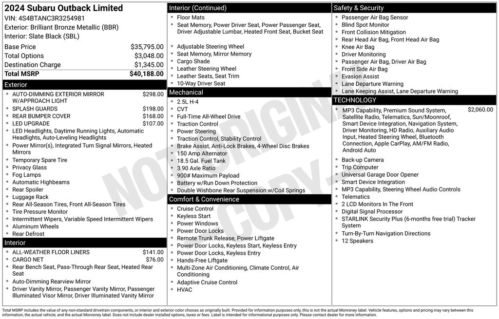 subaru outback 2024 4S4BTANC3R3254981 image subaru outback 2024 4S4BTANC3R3254981 image
