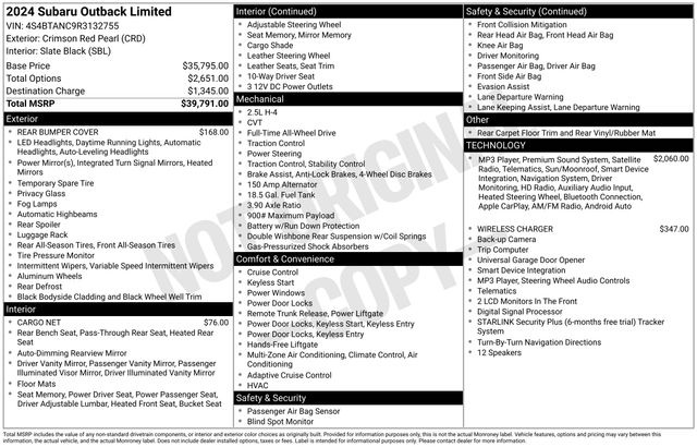 subaru outback 2024 4S4BTANC9R3132755 image subaru outback 2024 4S4BTANC9R3132755 image