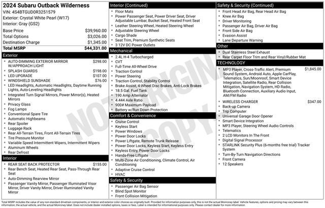 subaru outback 2024 4S4BTGUD0R3251579 image subaru outback 2024 4S4BTGUD0R3251579 image