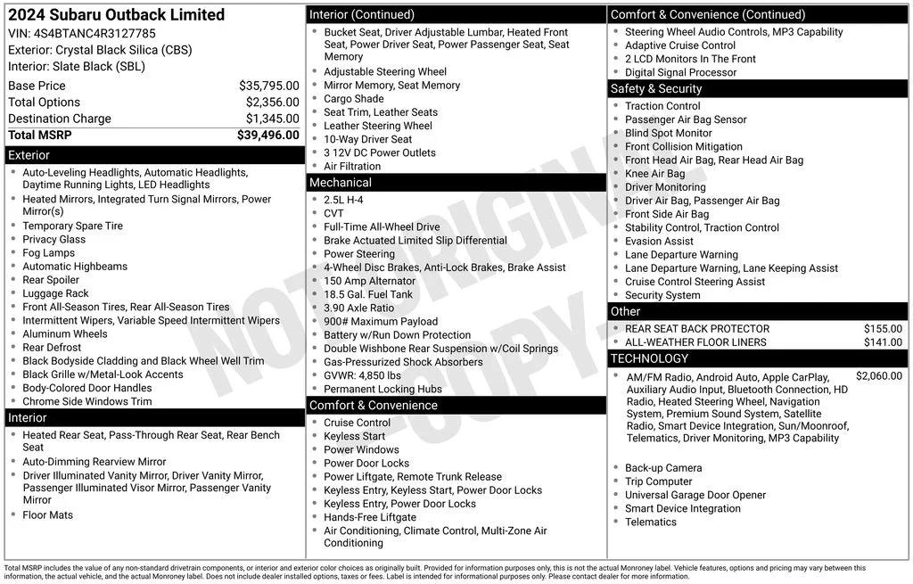 subaru outback 2024 4S4BTANC4R3127785 image subaru outback 2024 4S4BTANC4R3127785 image