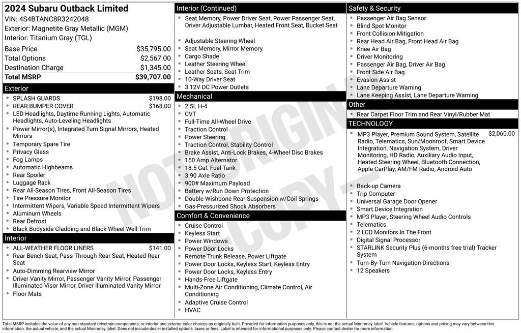 subaru outback 2024 4S4BTANC8R3242048 image subaru outback 2024 4S4BTANC8R3242048 image