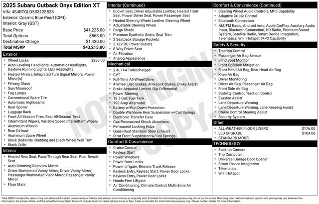 subaru outback 2025 4S4BTGLD5S3128528 image subaru outback 2025 4S4BTGLD5S3128528 image