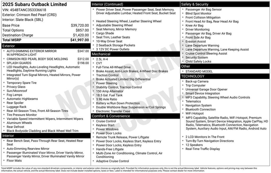 subaru outback 2025 4S4BTANC3S3336618 image subaru outback 2025 4S4BTANC3S3336618 image
