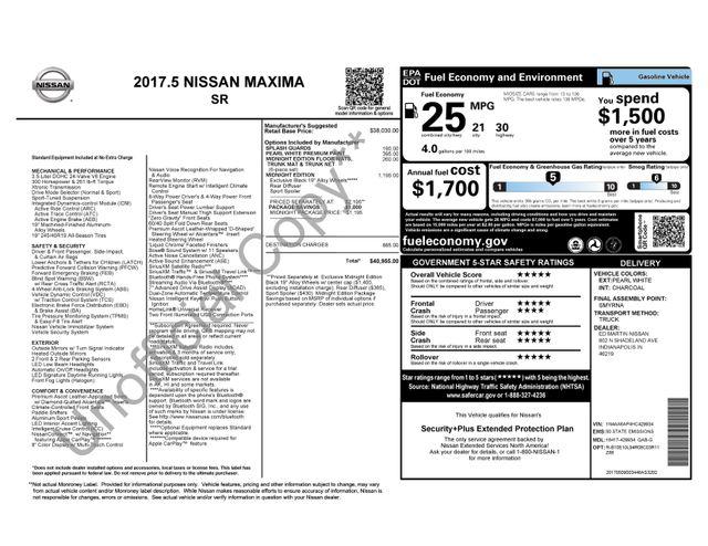 nissan maxima 2017 1N4AA6AP4HC429934 image nissan maxima 2017 1N4AA6AP4HC429934 image