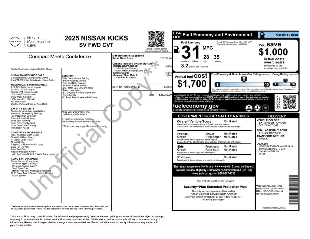 nissan kicks 2025 3N8AP6CA2SL316792 image nissan kicks 2025 3N8AP6CA2SL316792 image