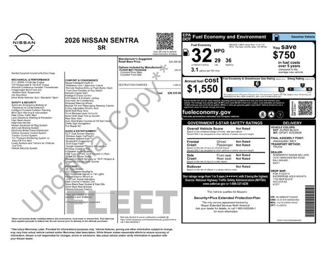 nissan sentra 2026 3N1AB9DV8TY224543 image nissan sentra 2026 3N1AB9DV8TY224543 image