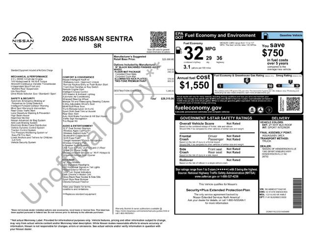 nissan sentra 2026 3N1AB9DV2TY242195 image nissan sentra 2026 3N1AB9DV2TY242195 image