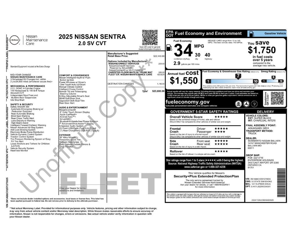 nissan sentra 2025 3N1AB8CV2SY275935 image nissan sentra 2025 3N1AB8CV2SY275935 image